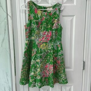 Maeve by Anthropologie floral lace dress with pink sequins size 8P